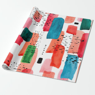 Doodle nahtloses Muster der Aquarellfarben orange Geschenkpapier