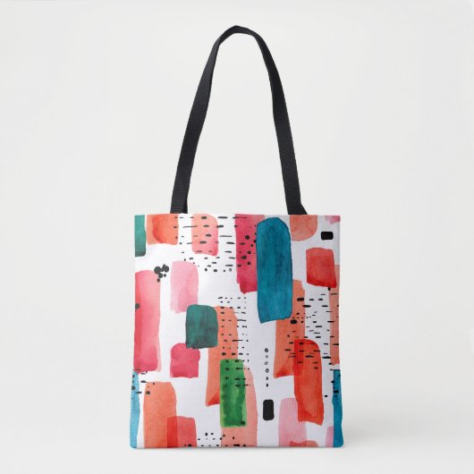 Doodle nahtloses Muster der Aquarellfarben orange Tasche (Vorderseite)