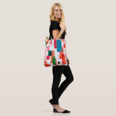 Doodle nahtloses Muster der Aquarellfarben orange Tasche (Am Model)
