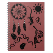 Doodle Native American Kokopelli Notebook Notizblock (Vorderseite)