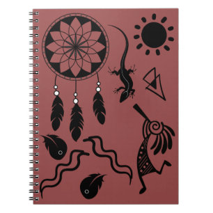 Doodle Native American Kokopelli Notebook Notizblock