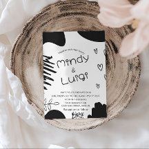 Doodle Organic Shapes Schrift Hochzeit