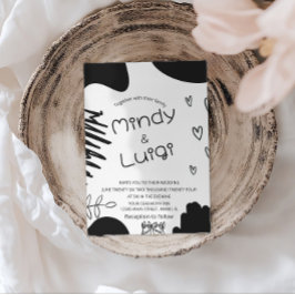 Doodle Organic Shapes Schrift Hochzeit Einladung