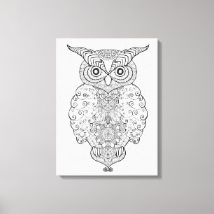 Doodle Owl 6 Leinwanddruck