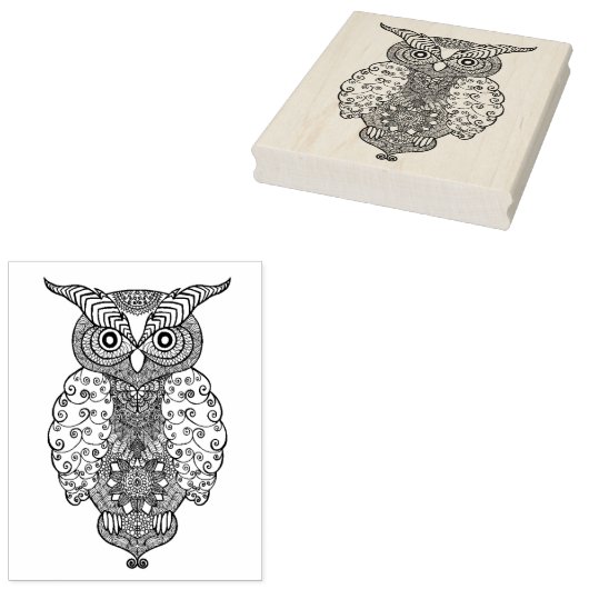Doodle Owl Gummistempel (Stempel)
