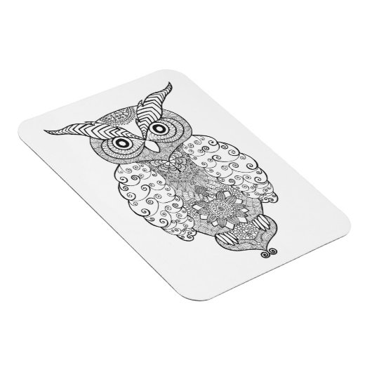 Doodle Owl Magnet (Rechte Seite)