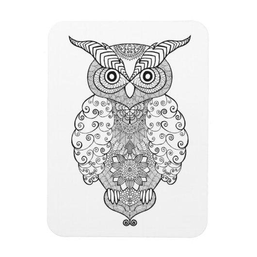 Doodle Owl Magnet (Vertikal)