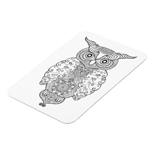 Doodle Owl Magnet (Linke Seite)
