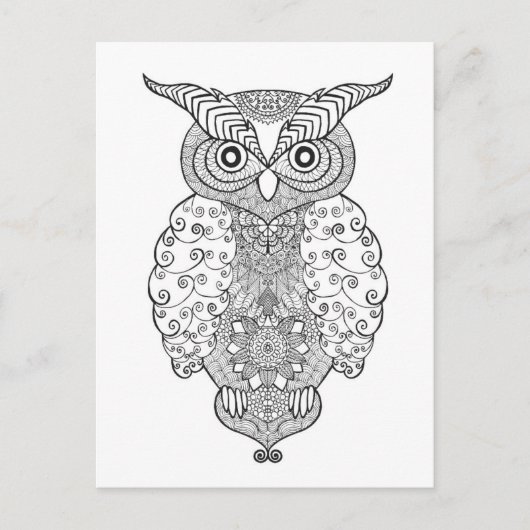 Doodle Owl Postkarte (Vorderseite)