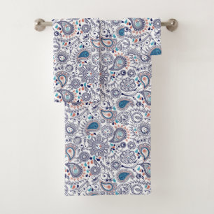 Doodle-Paisley-Muster Badhandtuch Set