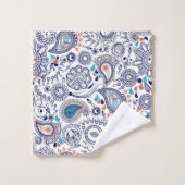 Doodle-Paisley-Muster Badhandtuch Set (Waschlappen)