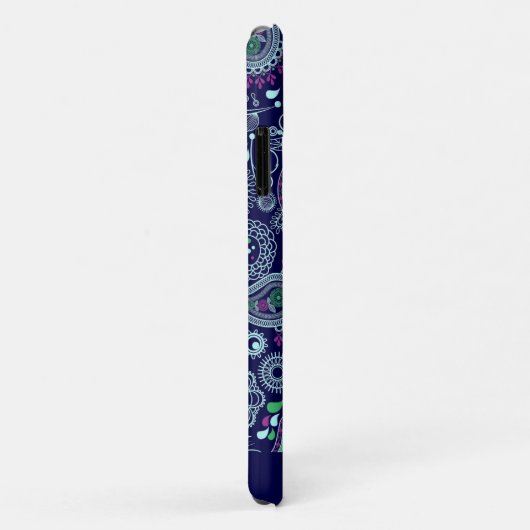 Doodle Paisley Muster dunkelblau Case-Mate iPhone Hülle (Hinten/Rechts)