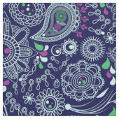 Doodle Paisley Muster dunkelblau Stoff (Nahaufnahme)