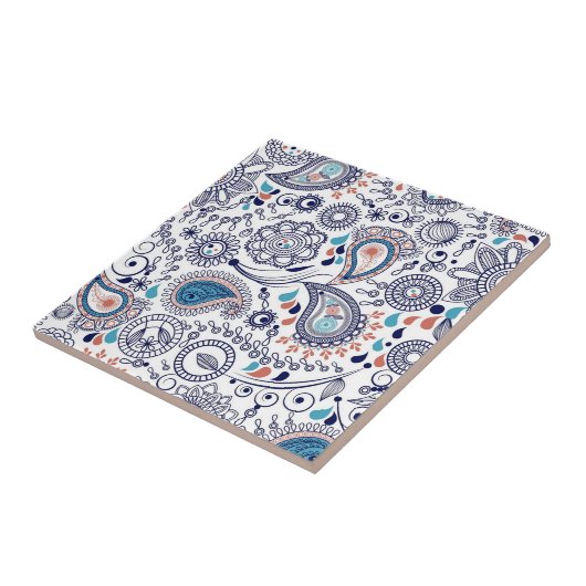 Doodle-Paisley-Muster Fliese (Seite)