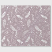 Doodle Paislies feathers Blume lilac JEDE Farbe Geschenkpapier (Flach)