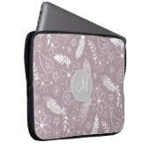 Doodle Paislies feathers Blume lilac JEDE Farbe Laptopschutzhülle (Vorne Rechts)