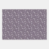 Doodle Paislies Federn Blume 3 Farbvielfalt Geschenkpapier Set (Vorderseite 2)