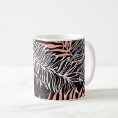 Doodle Palm: HandGezeichnet Blattmuster. Kaffeetasse (VorderseiteRechts)