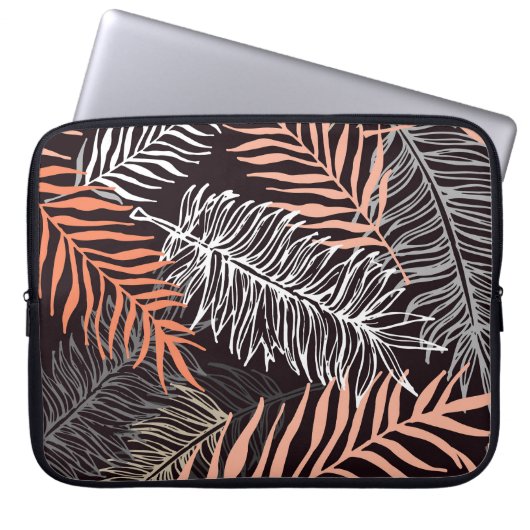 Doodle Palm: HandGezeichnet Blattmuster. Laptopschutzhülle (Vorderseite)