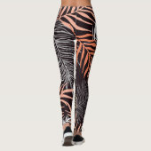 Doodle Palm: HandGezeichnet Blattmuster. Leggings (Rückseite)