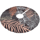 Doodle Palm: HandGezeichnet Blattmuster. Polyester Weihnachtsbaumdecke (Schrägansicht)