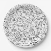Doodle Paper Plate Pappteller (Vorderseite)