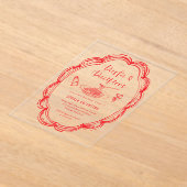 Doodle Pasta and Pacifiers Baby Shower  Acryleinladungen (Ablage )