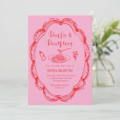 Doodle Pasta and Pacifiers Baby Shower  Einladung (Stehend Vorderseite)