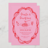 Doodle Pasta and Pacifiers Baby Shower  Einladung (Vorne/Hinten)