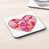 Doodle Pattern Herzkork-Backed Untersetzer Set (Linke Seite)