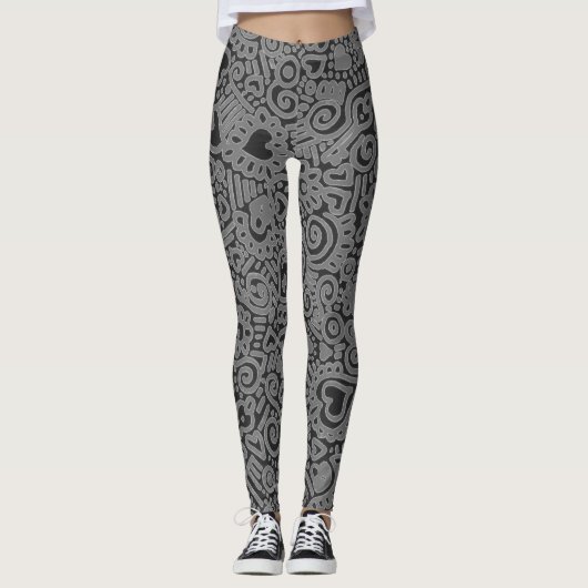 Doodle Pattern Leggings (Vorderseite)
