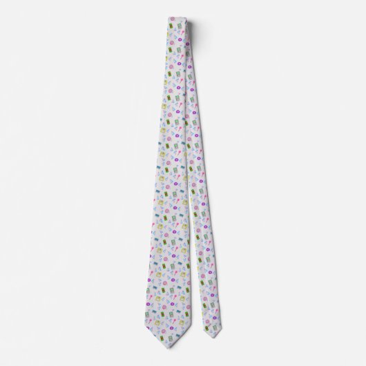 Doodle Pattern Neck Tie Krawatte (Vorderseite)
