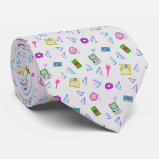 Doodle Pattern Neck Tie Krawatte (Gerollt)
