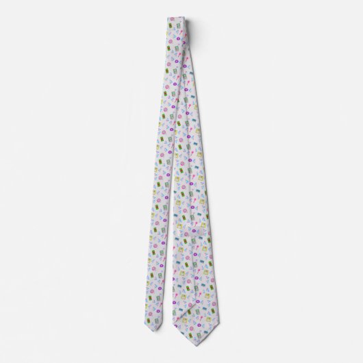 Doodle Pattern Neck Tie Krawatte (Rückseite)