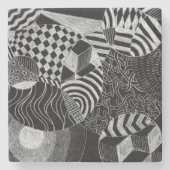 Doodle Pattern Steinuntersetzer (Vorderseite)