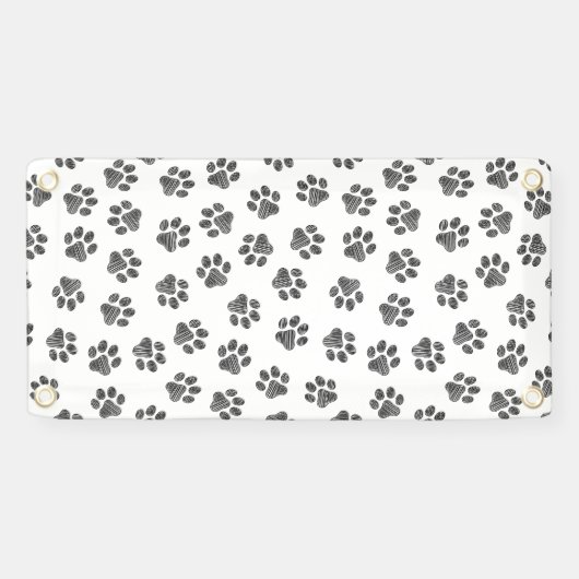 Doodle Paws, Dog Paws, Black Paws Banner (Horizontal)