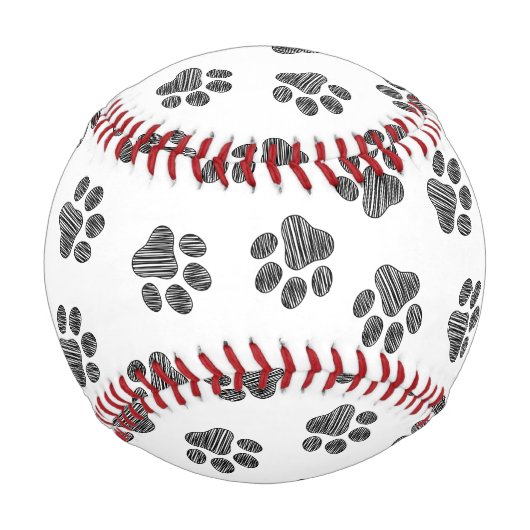 Doodle Paws, Dog Paws, Black Paws Baseball (Vorderseite)