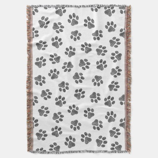 Doodle Paws, Dog Paws, Black Paws Decke (Vorderseite Vertikal)