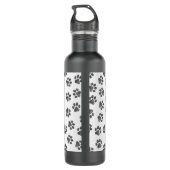 Doodle Paws, Dog Paws, Black Paws Edelstahlflasche (Rückseite)