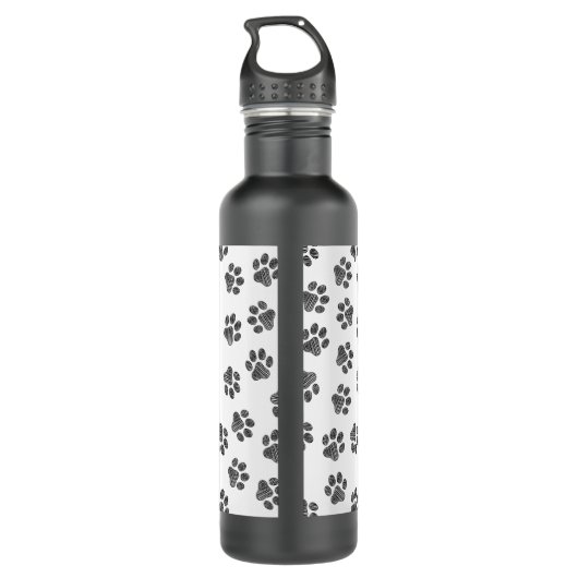 Doodle Paws, Dog Paws, Black Paws Edelstahlflasche (Rückseite)