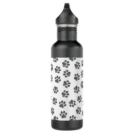 Doodle Paws, Dog Paws, Black Paws Edelstahlflasche (Rechts)