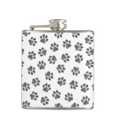 Doodle Paws, Dog Paws, Black Paws Flachmann (Vorderseite)