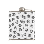 Doodle Paws, Dog Paws, Black Paws Flachmann (Rückseite)