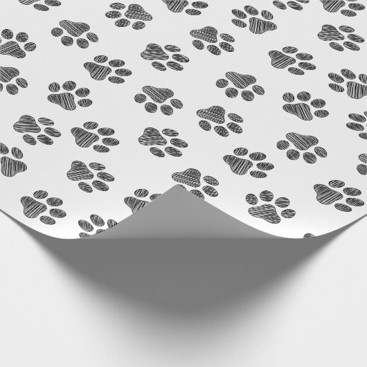 Doodle Paws, Dog Paws, Black Paws Geschenkpapier (Ecke)