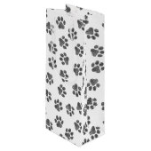 Doodle Paws, Dog Paws, Black Paws Geschenktüte Für Weinflaschen (Vorderseite Schrägansicht)