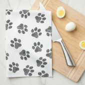 Doodle Paws, Dog Paws, Black Paws Geschirrtuch (Viertel Falte)