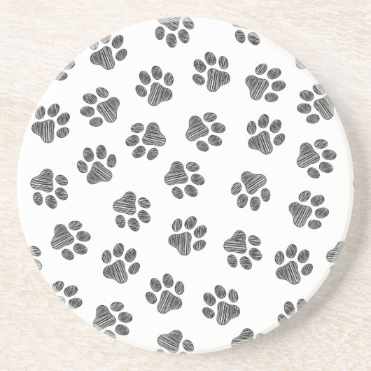 Doodle Paws, Dog Paws, Black Paws Getränkeuntersetzer (Vorne)