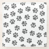 Doodle Paws, Dog Paws, Black Paws Glasuntersetzer (Vorderseite)