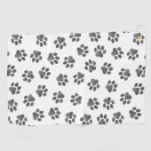 Doodle Paws, Dog Paws, Black Paws Golfhandtuch (Horizontal)