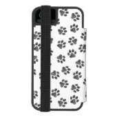 Doodle Paws, Dog Paws, Black Paws Incipio iPhone Geldbeutel-Hülle (Folio Rückseite)